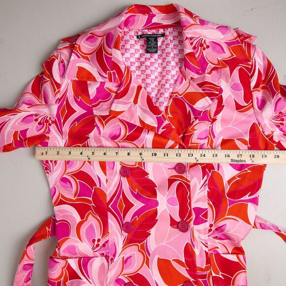 Pierre Cardin Jacket 12 Mod 60s 70s Retro Floral Belted Statement Groovy Artsy - Picture 6 of 14